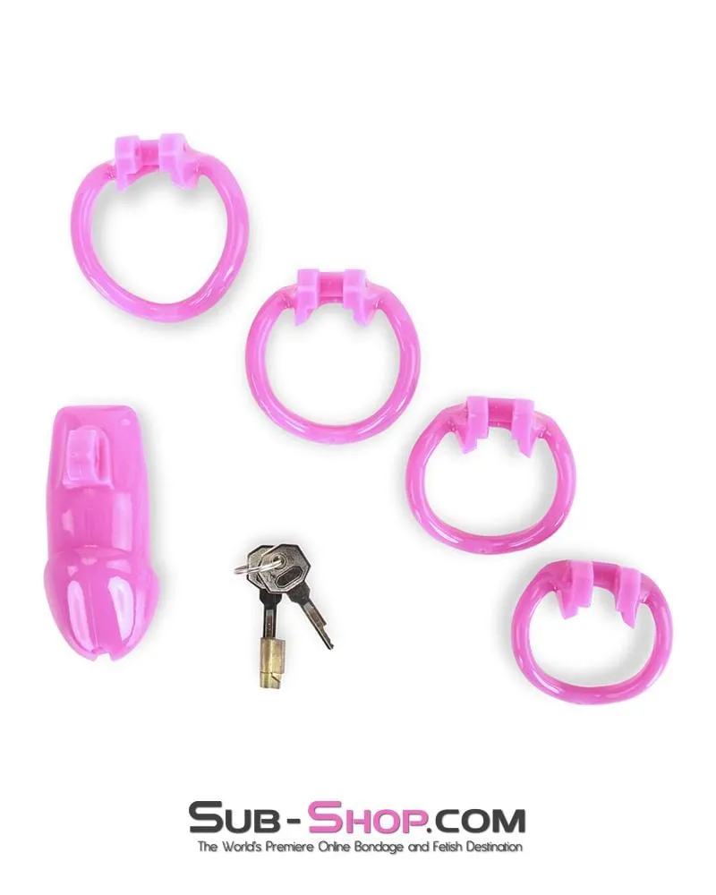 0395AE      Hot Pink Head High Security Male Chastity Sensation Device - MEGA Deal