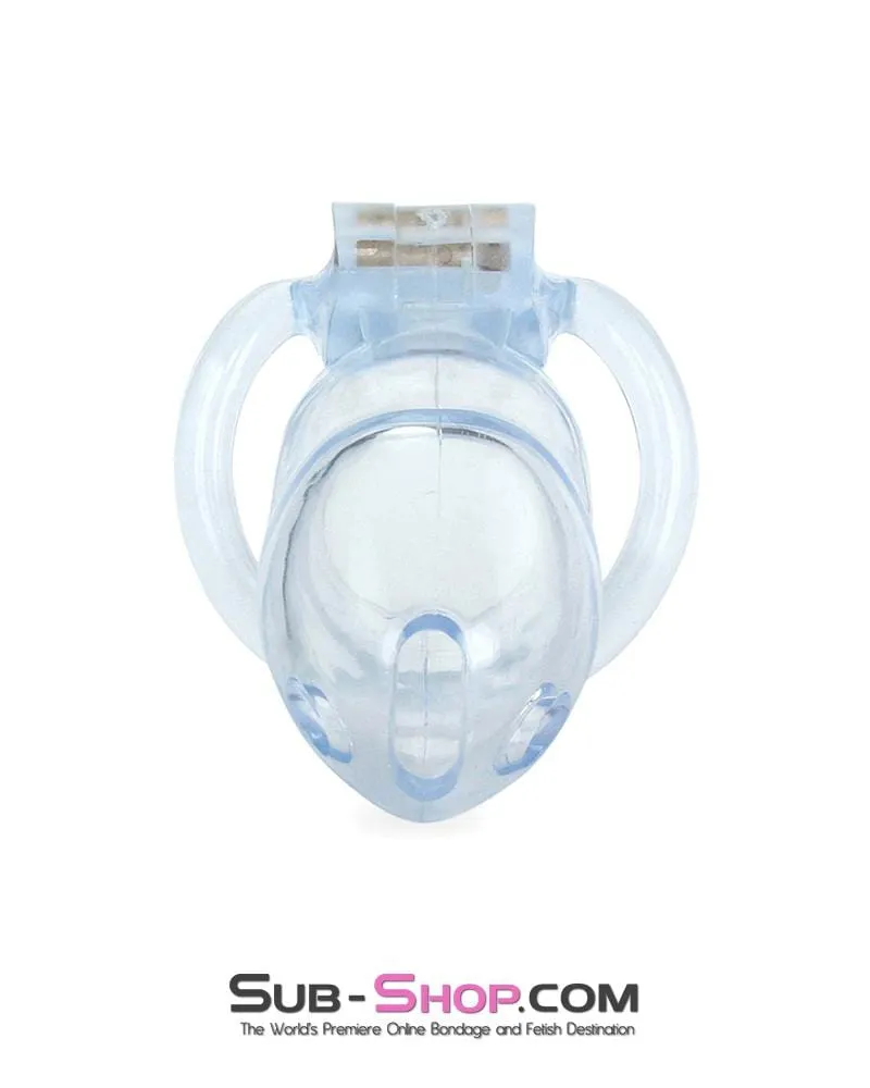 0398AE      Short Exposed in Chastity High Security Keyed Tumbler Locking Male Chastity with 4 Base Cock Ring Sizes