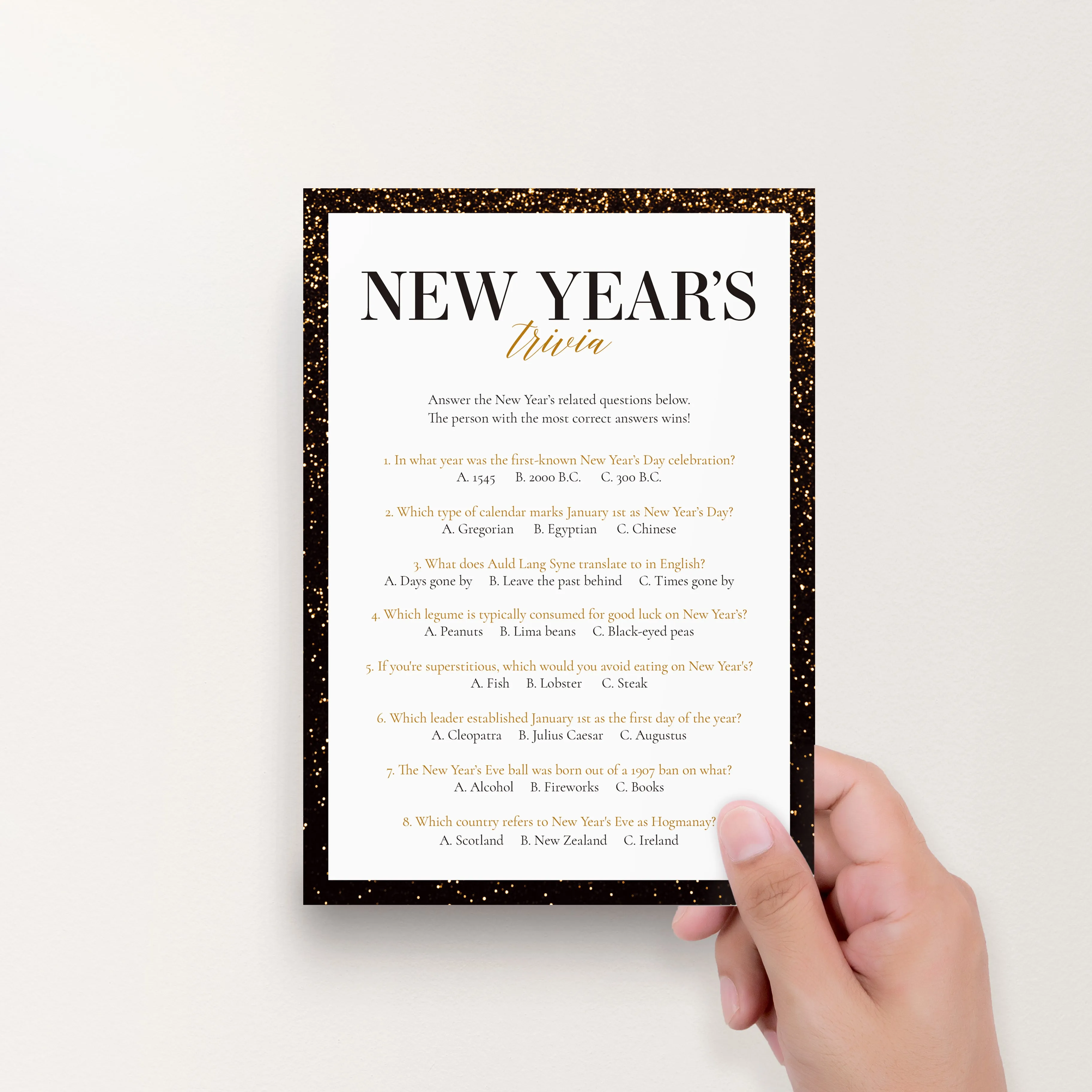 2024 2025 New Year's Eve Party Games Bundle Printable