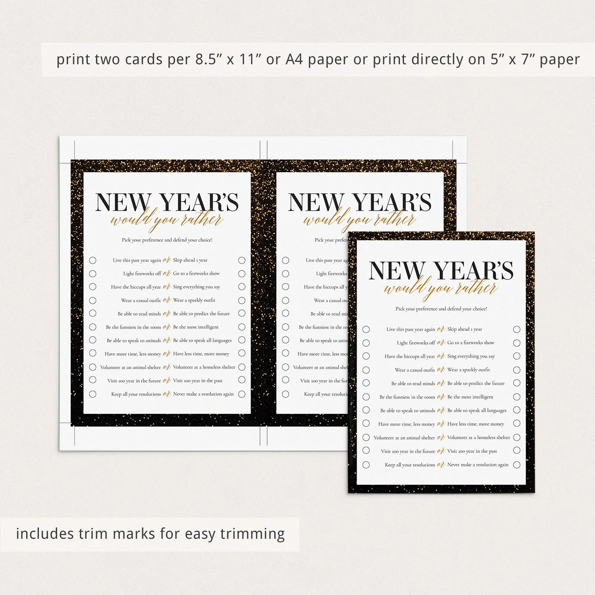 2024 2025 New Year's Eve Party Games Bundle Printable