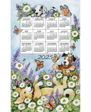 2025 Playful Puppies Towel Display Calendar