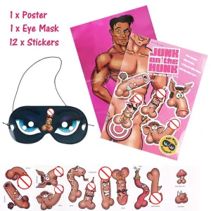 3 x Stick The Junk On The Hunk Hens Bachelorette Party Game Pin Adult Game