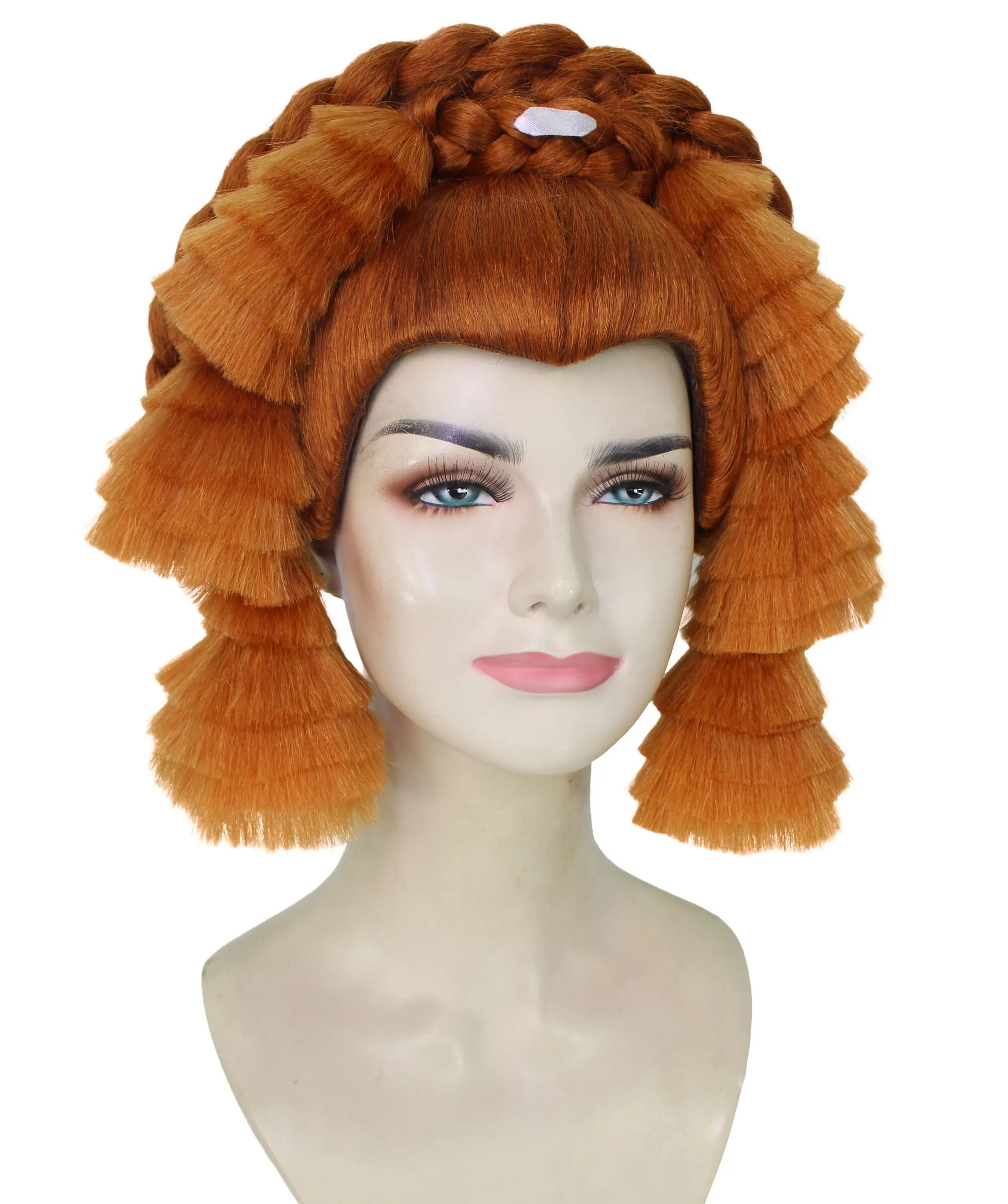 Adult Women's Beehive Ginger Color Braided Bun Wig | Perfect for Halloween | Flame retardant Synthetic Fiber