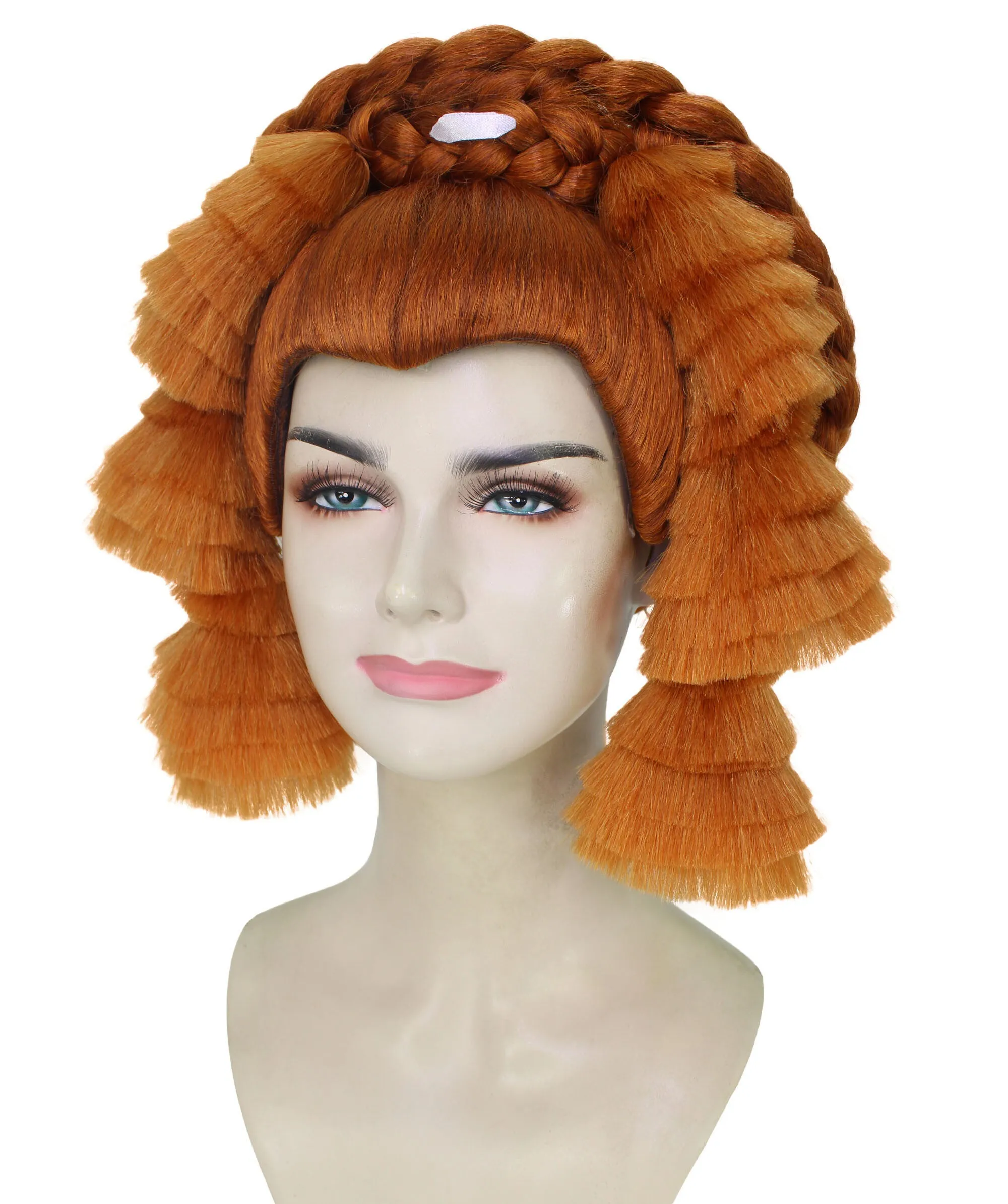 Adult Women's Beehive Ginger Color Braided Bun Wig | Perfect for Halloween | Flame retardant Synthetic Fiber