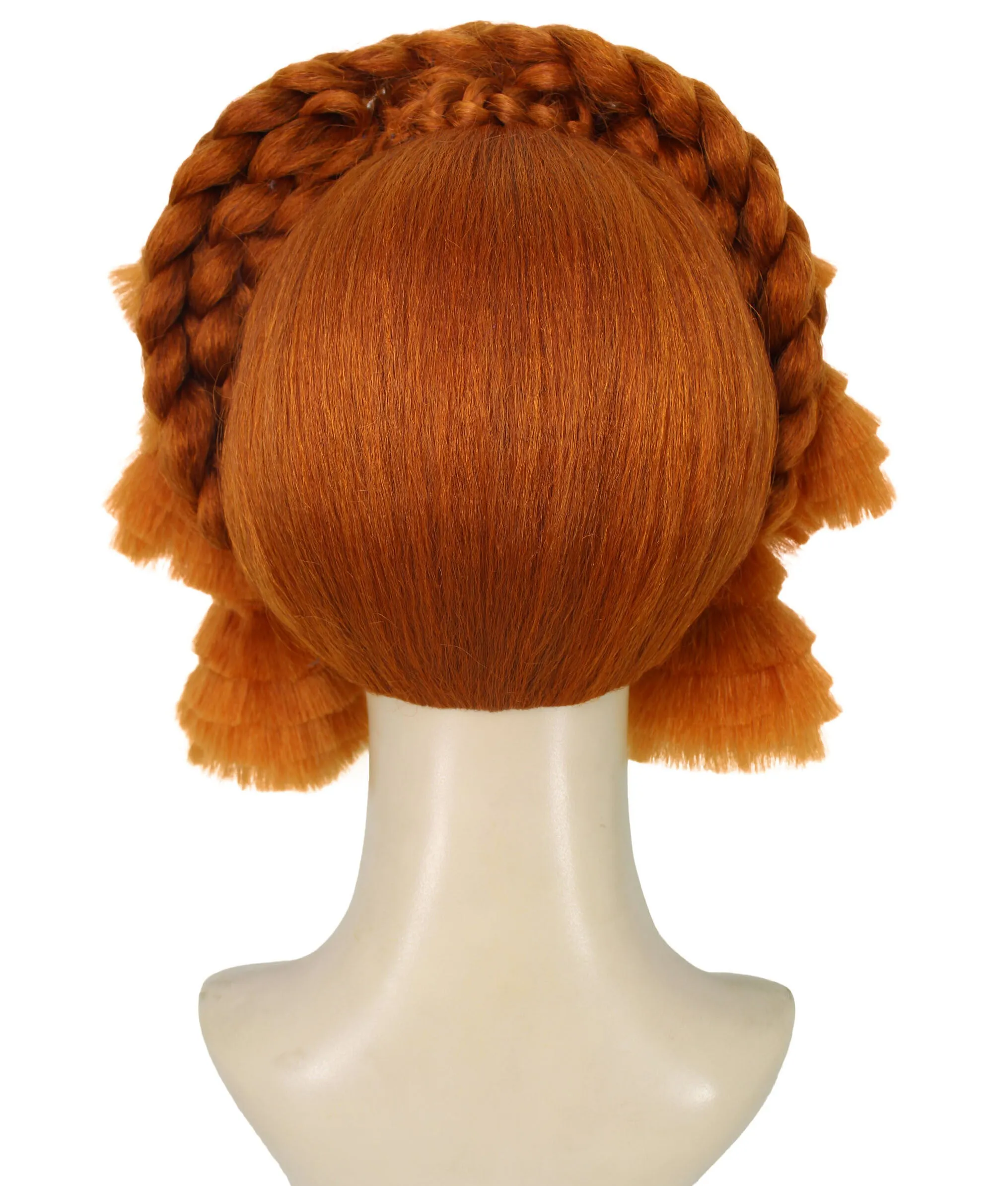 Adult Women's Beehive Ginger Color Braided Bun Wig | Perfect for Halloween | Flame retardant Synthetic Fiber