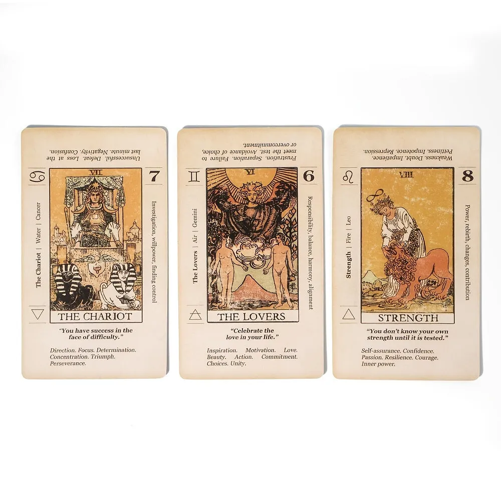 Antique Tarot Deck 78 Cards for Beginner Divination Gaming