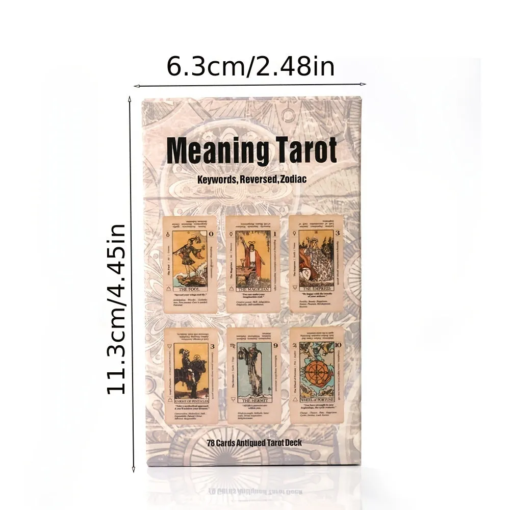 Antique Tarot Deck 78 Cards for Beginner Divination Gaming