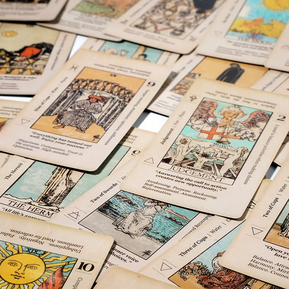 Antique Tarot Deck 78 Cards for Beginner Divination Gaming