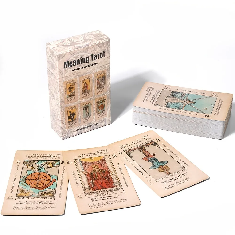 Antique Tarot Deck 78 Cards for Beginner Divination Gaming