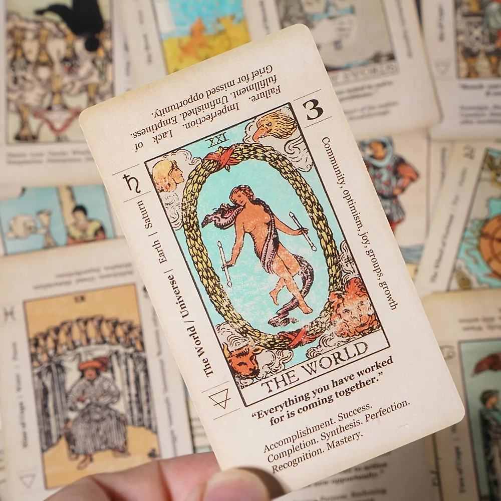 Antique Tarot Deck 78 Cards for Beginner Divination Gaming