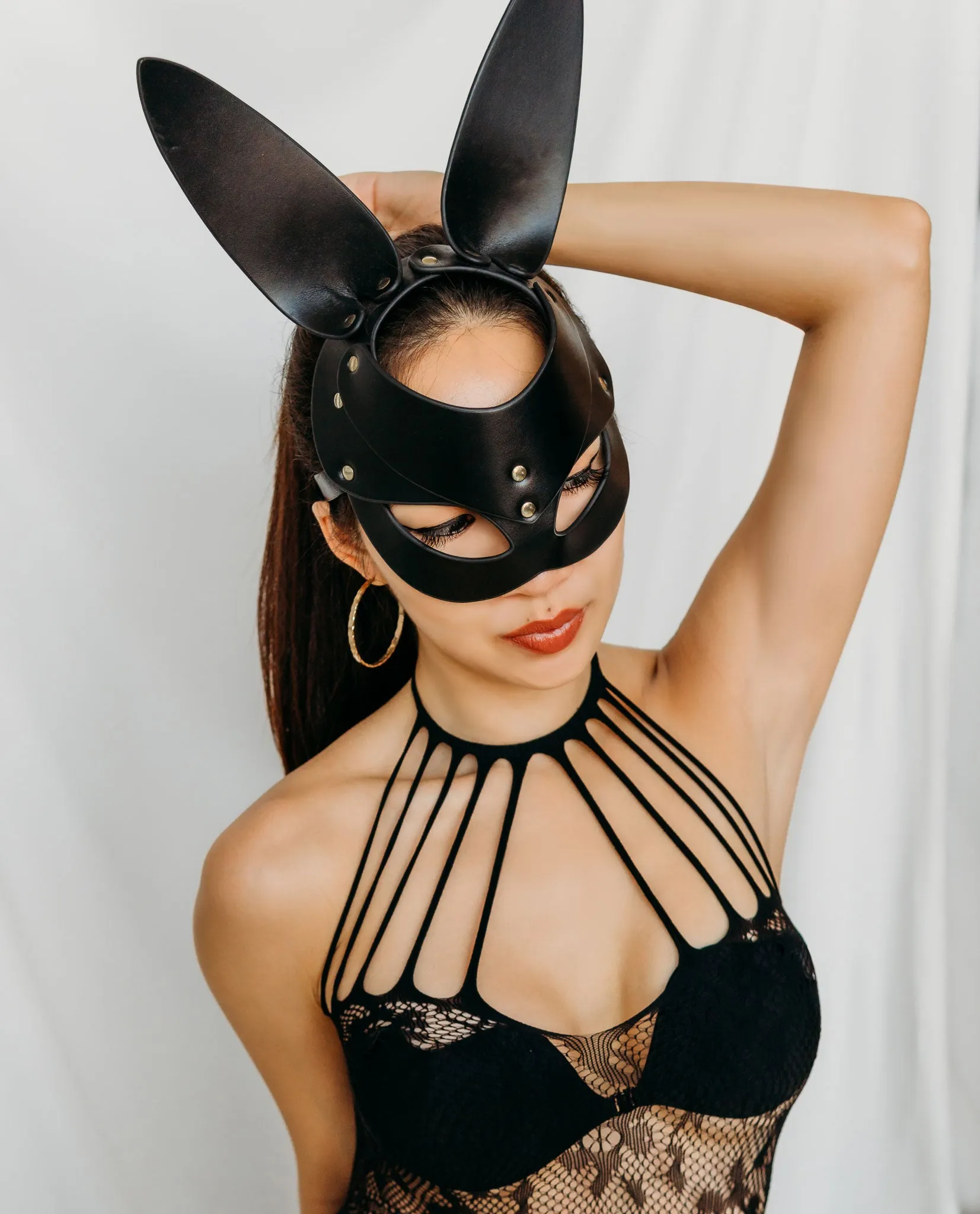 Arianna Bunny Leather Mask