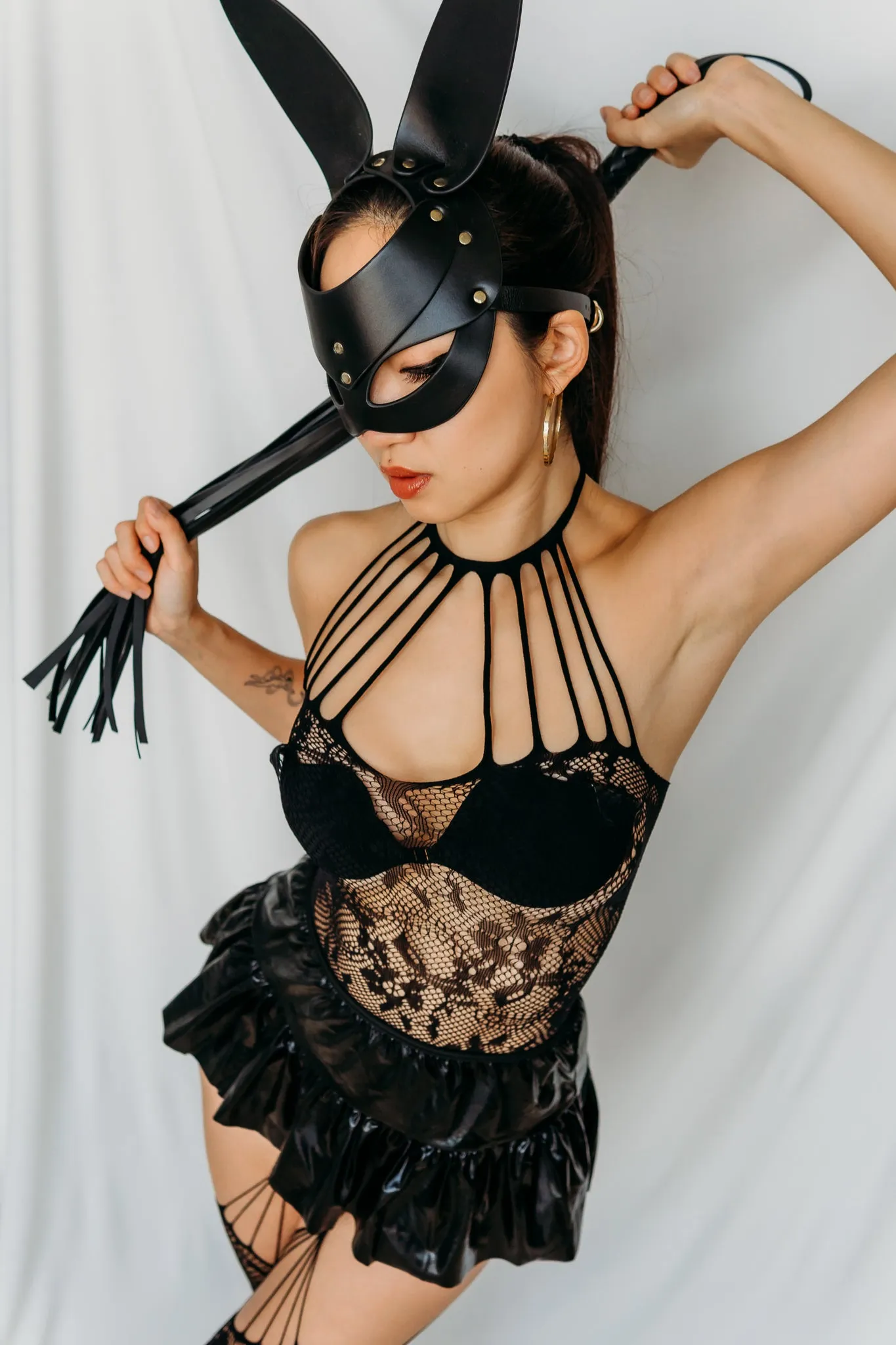 Arianna Bunny Leather Mask