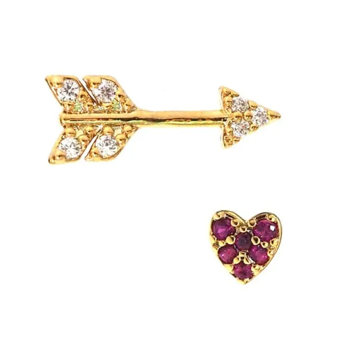 Arrow and Heart Studs