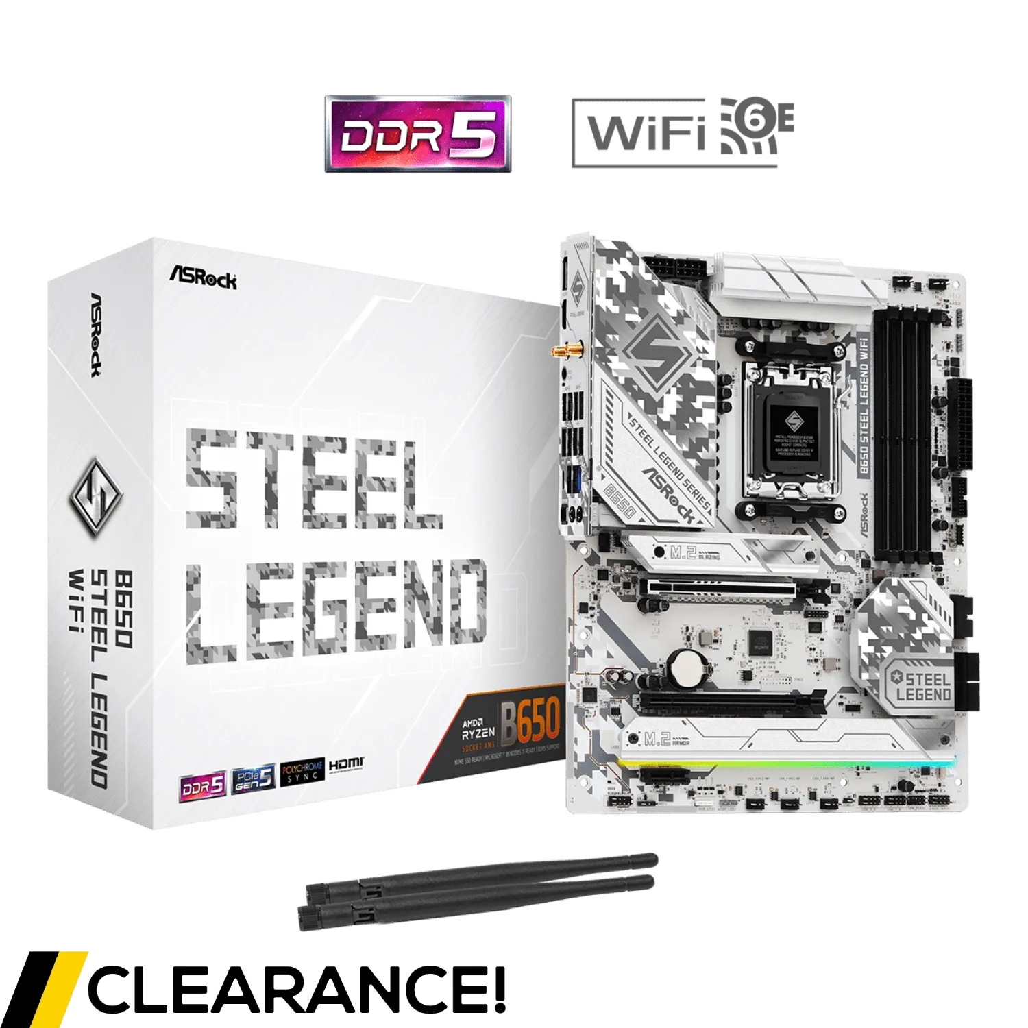 ASRock B650 Steel Legend WIFI ATX AM5 Motherboard - Grade A