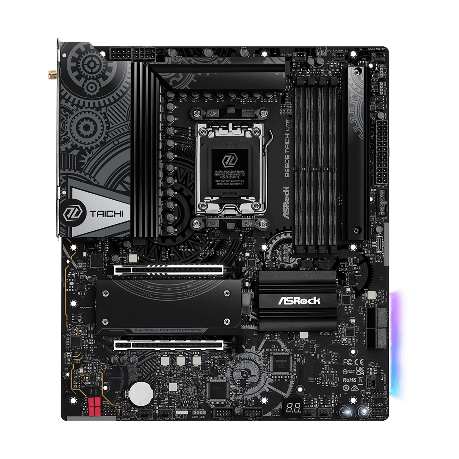 Asrock B650E TAICHI LITE, AMD B650, AM5, EATX, 4 DDR5, HDMI, USB4, Wi-Fi 6E, 2.5G LAN, PCIe5, RGB, 3x M.2