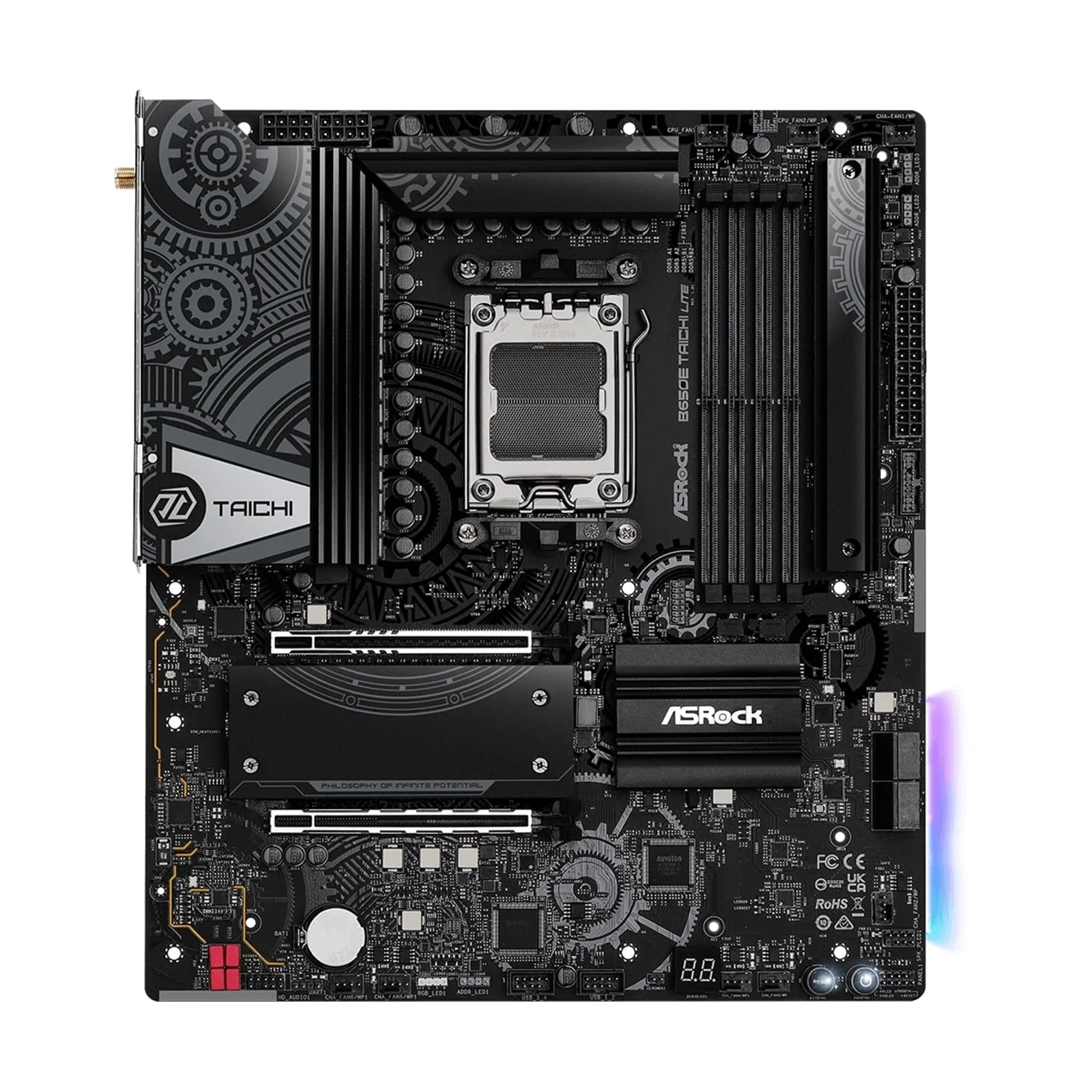 Asrock B650E TAICHI LITE, AMD B650, AM5, EATX, 4 DDR5, HDMI, USB4, Wi-Fi 6E, 2.5G LAN, PCIe5, RGB, 3x M.2