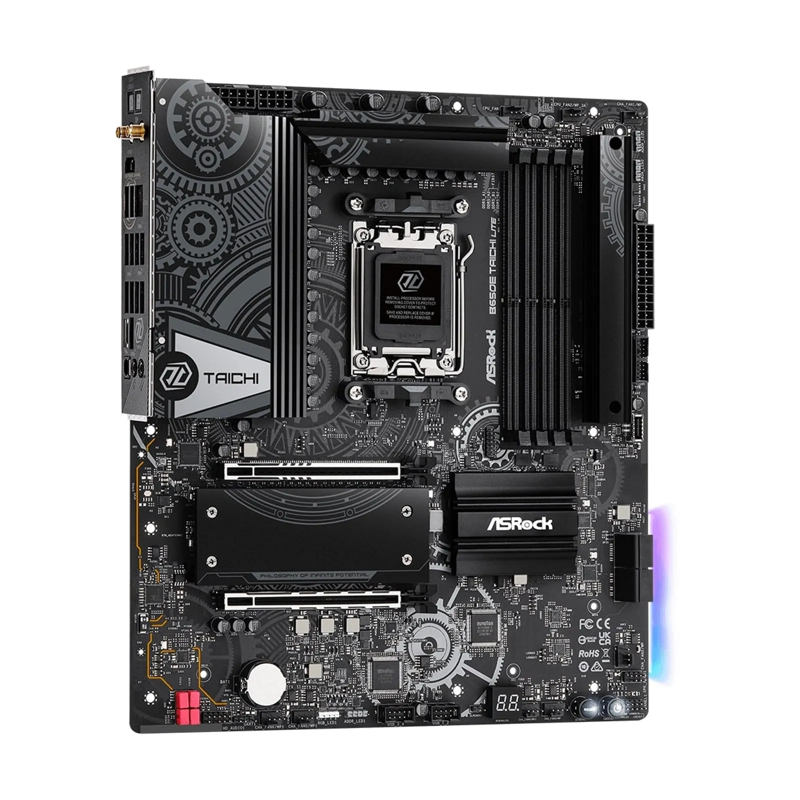 Asrock B650E TAICHI LITE, AMD B650, AM5, EATX, 4 DDR5, HDMI, USB4, Wi-Fi 6E, 2.5G LAN, PCIe5, RGB, 3x M.2