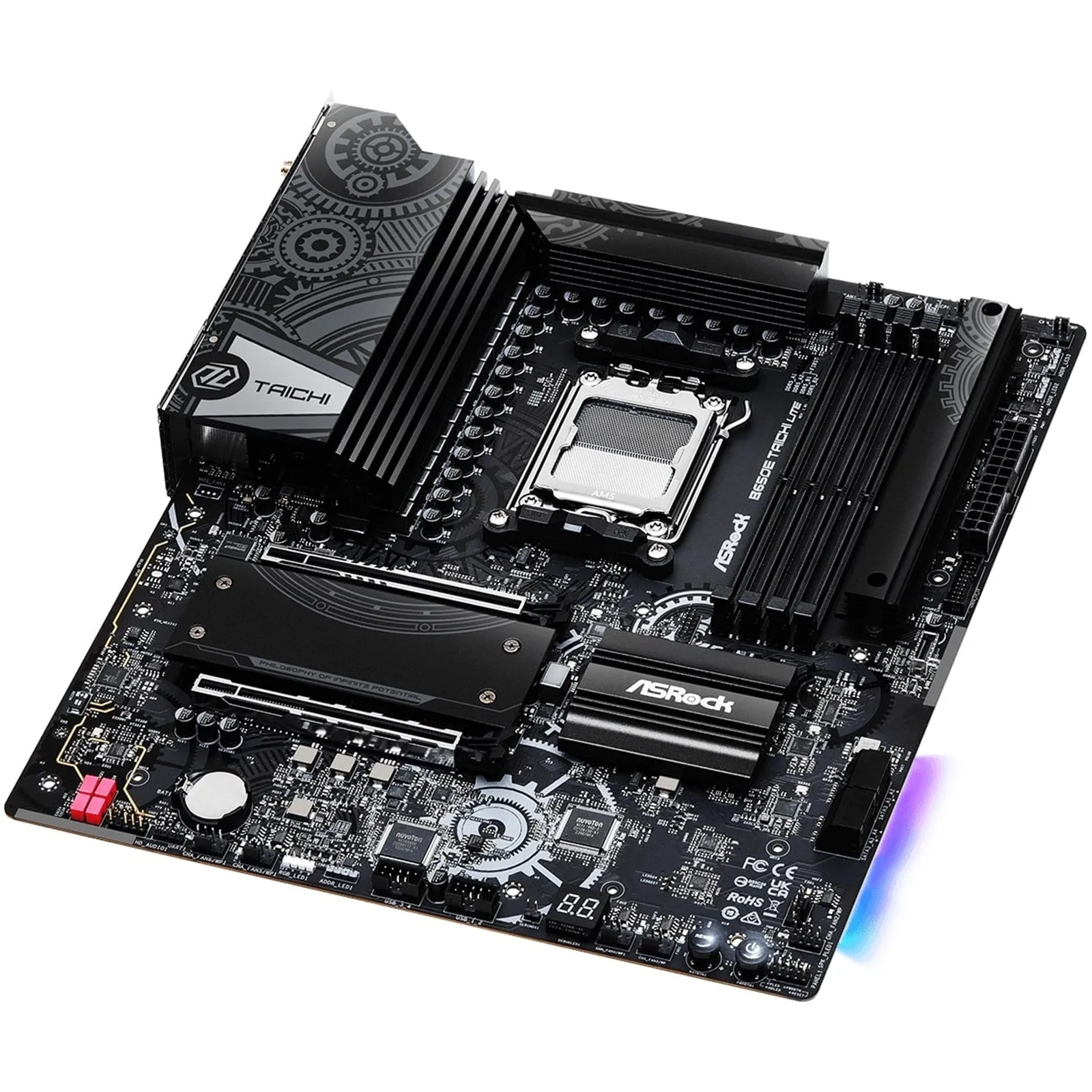 Asrock B650E TAICHI LITE, AMD B650, AM5, EATX, 4 DDR5, HDMI, USB4, Wi-Fi 6E, 2.5G LAN, PCIe5, RGB, 3x M.2