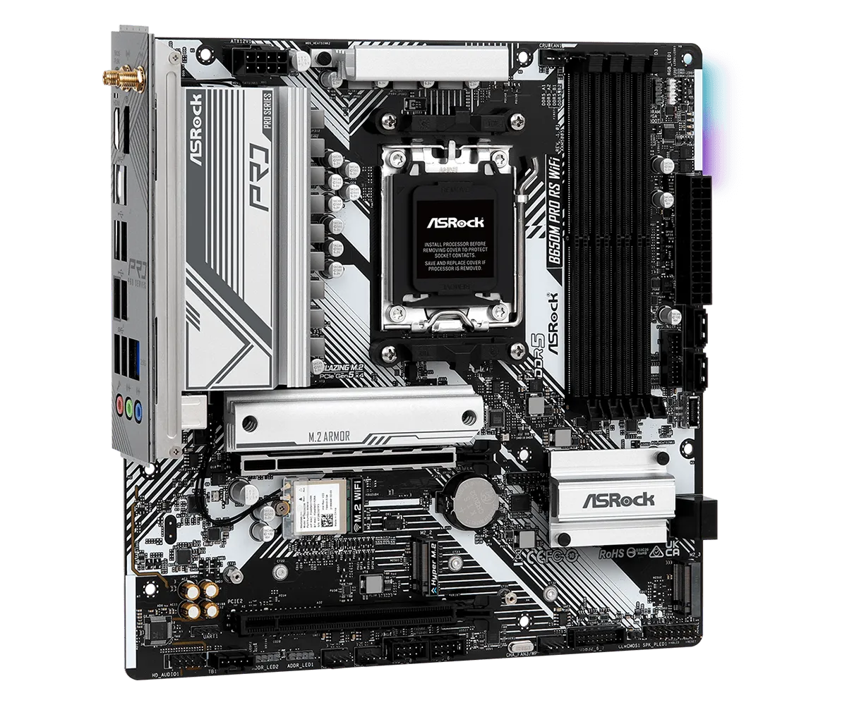 Asrock B650M PRO RS WIFI mATX AM5 Motherboard