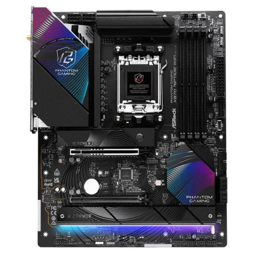 Asrock X870 RIPTIDE WIFI, AMD X870, AM5, ATX, 4 DDR5, HDMI, 2 USB4, Wi-Fi 7, 2.5G LAN, RGB, 3x M.2