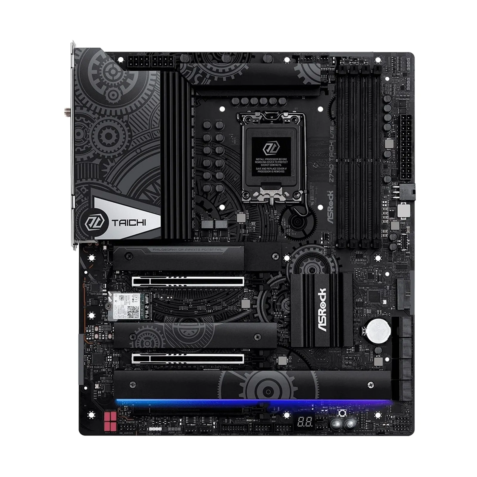 Asrock Z790 TAICHI LITE, Intel Z790, 1700, EATX, 4 DDR5, HDMI, 2 Thunderbolt, Wi-Fi 6E, 2.5G & GB LAN, PCIe5, RGB, 5x M.2