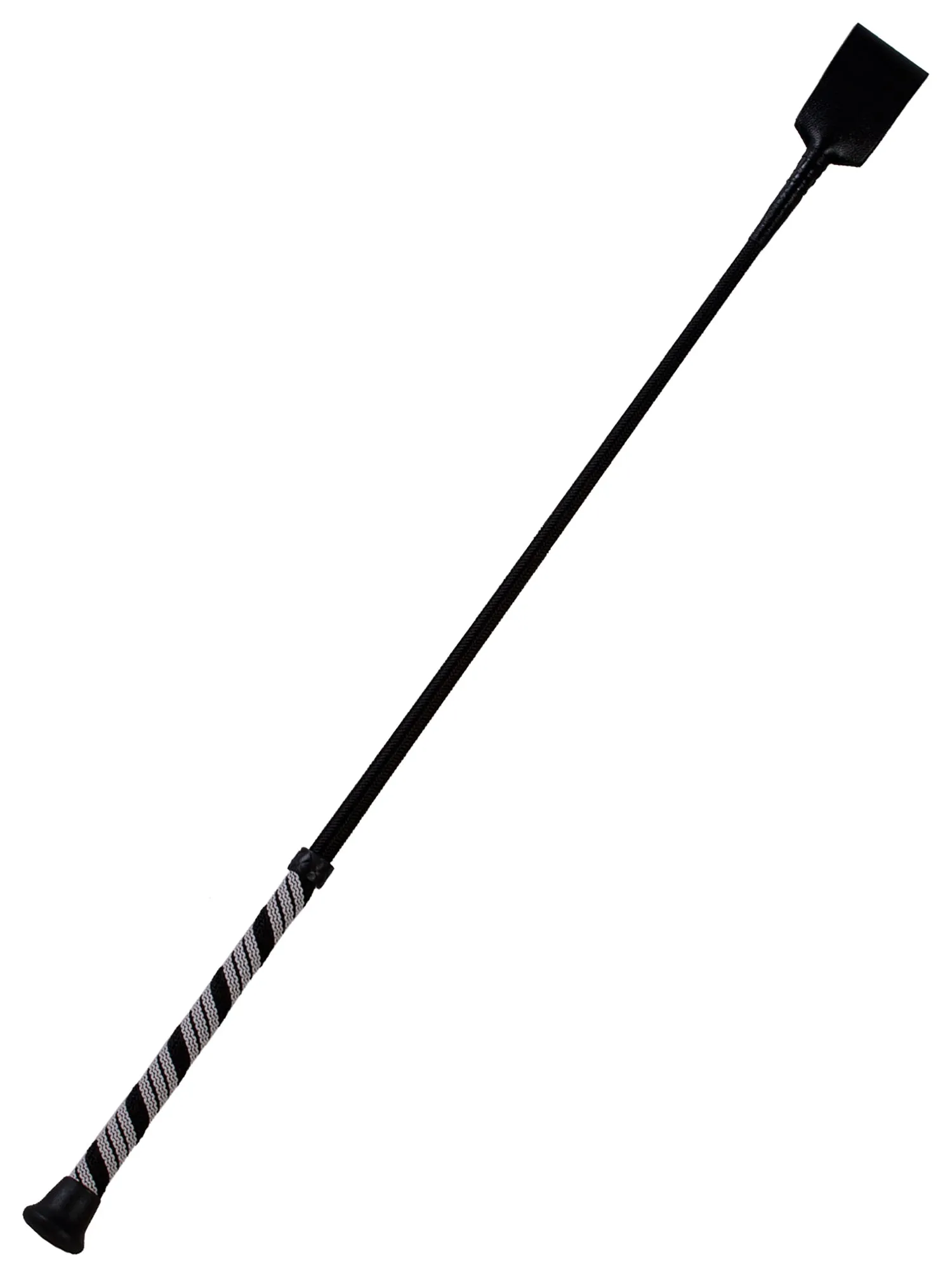 Black & White Leather Riding Crop