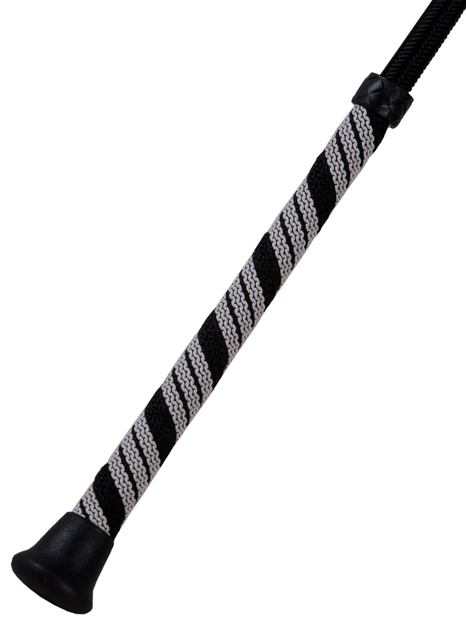 Black & White Leather Riding Crop