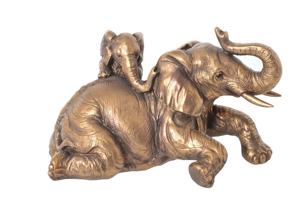 Bronze Playful Elephant & Calf