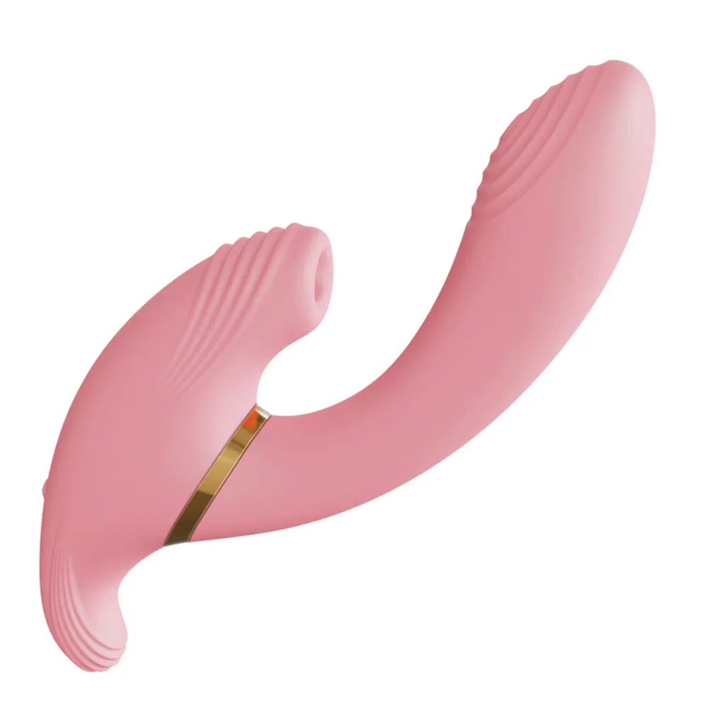 Double Ended Sucking Rotating Vibrator Thrusts For G-Spot Stimulation