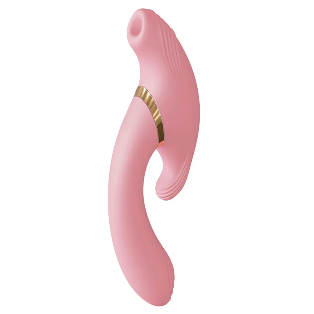 Double Ended Sucking Rotating Vibrator Thrusts For G-Spot Stimulation