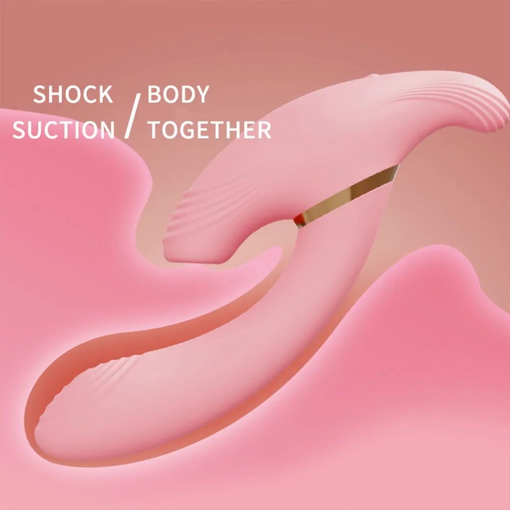 Double Ended Sucking Rotating Vibrator Thrusts For G-Spot Stimulation