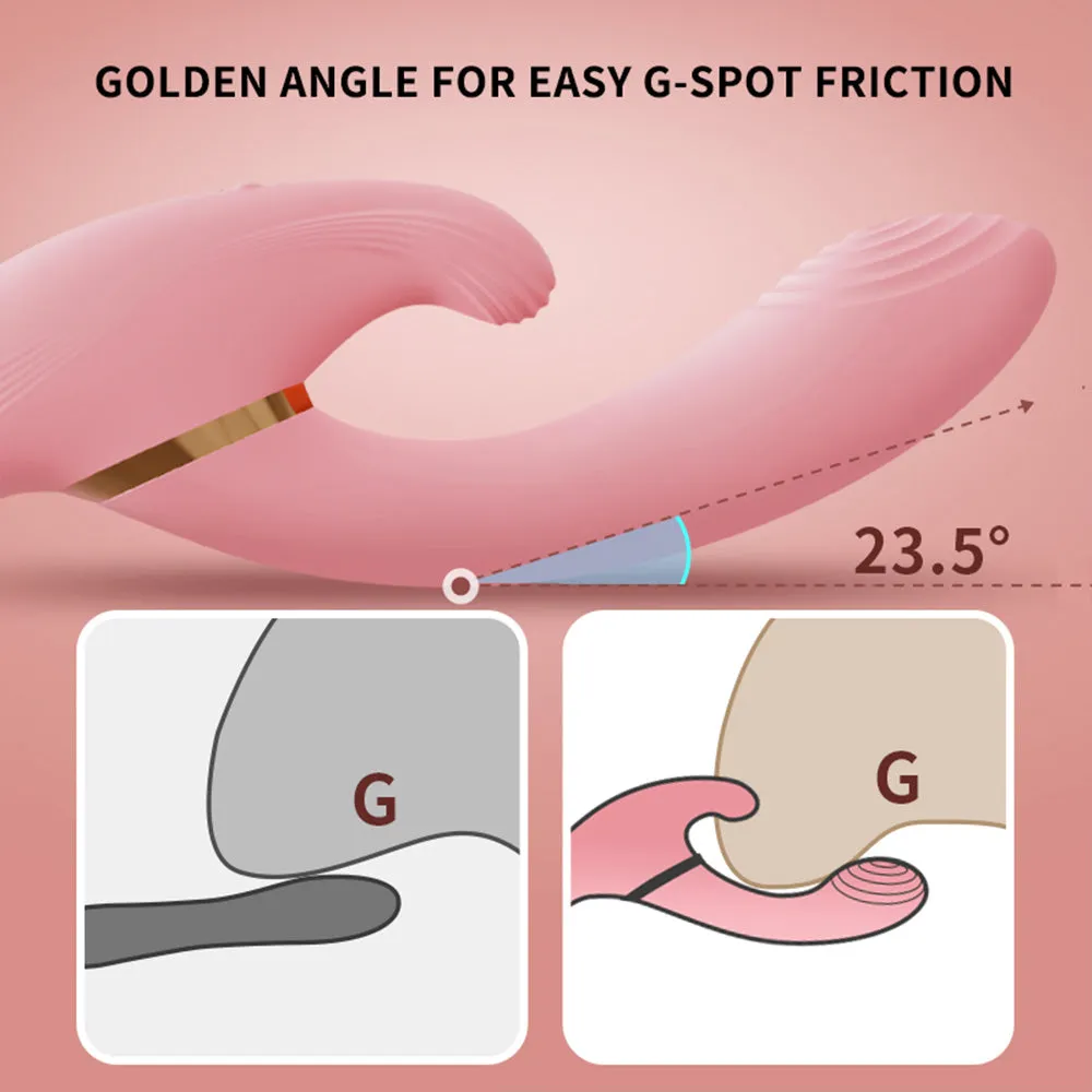 Double Ended Sucking Rotating Vibrator Thrusts For G-Spot Stimulation