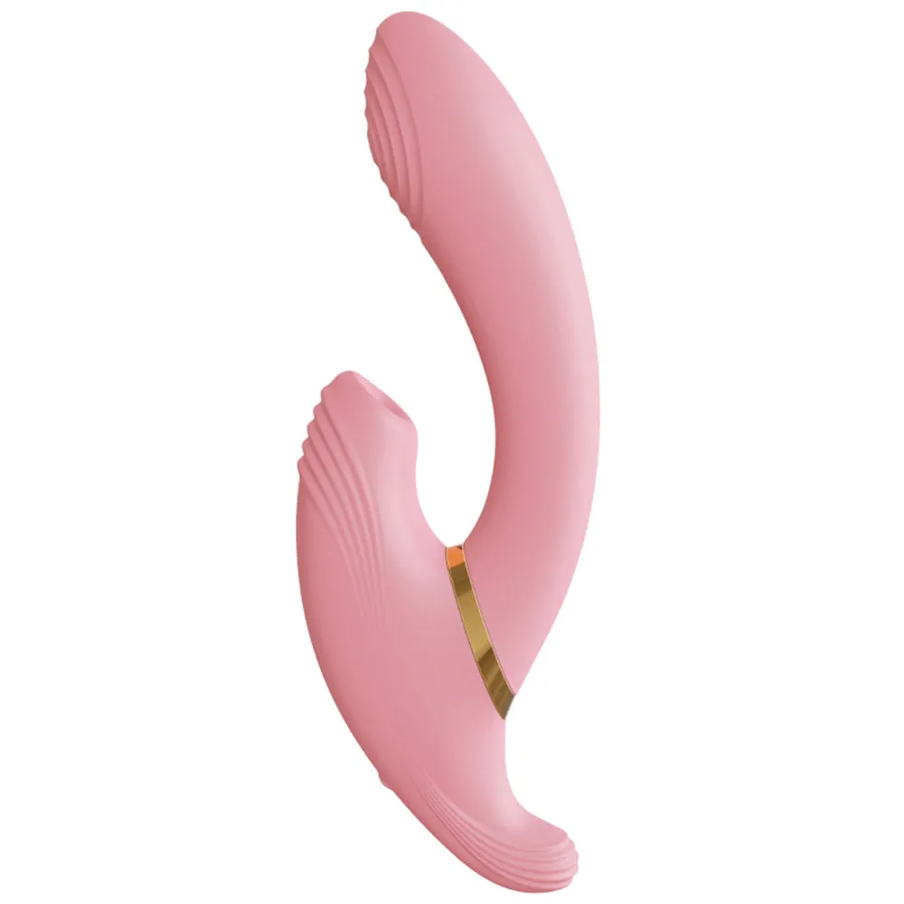 Double Ended Sucking Rotating Vibrator Thrusts For G-Spot Stimulation