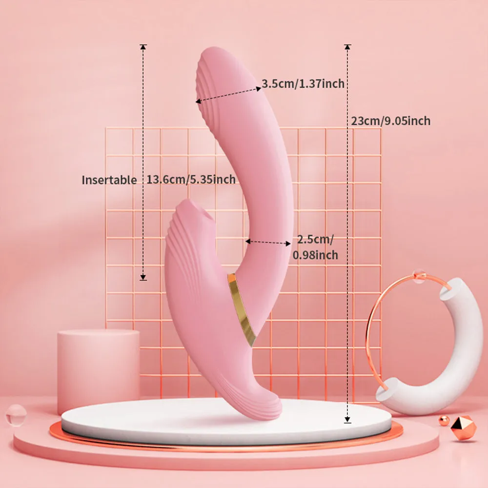 Double Ended Sucking Rotating Vibrator Thrusts For G-Spot Stimulation