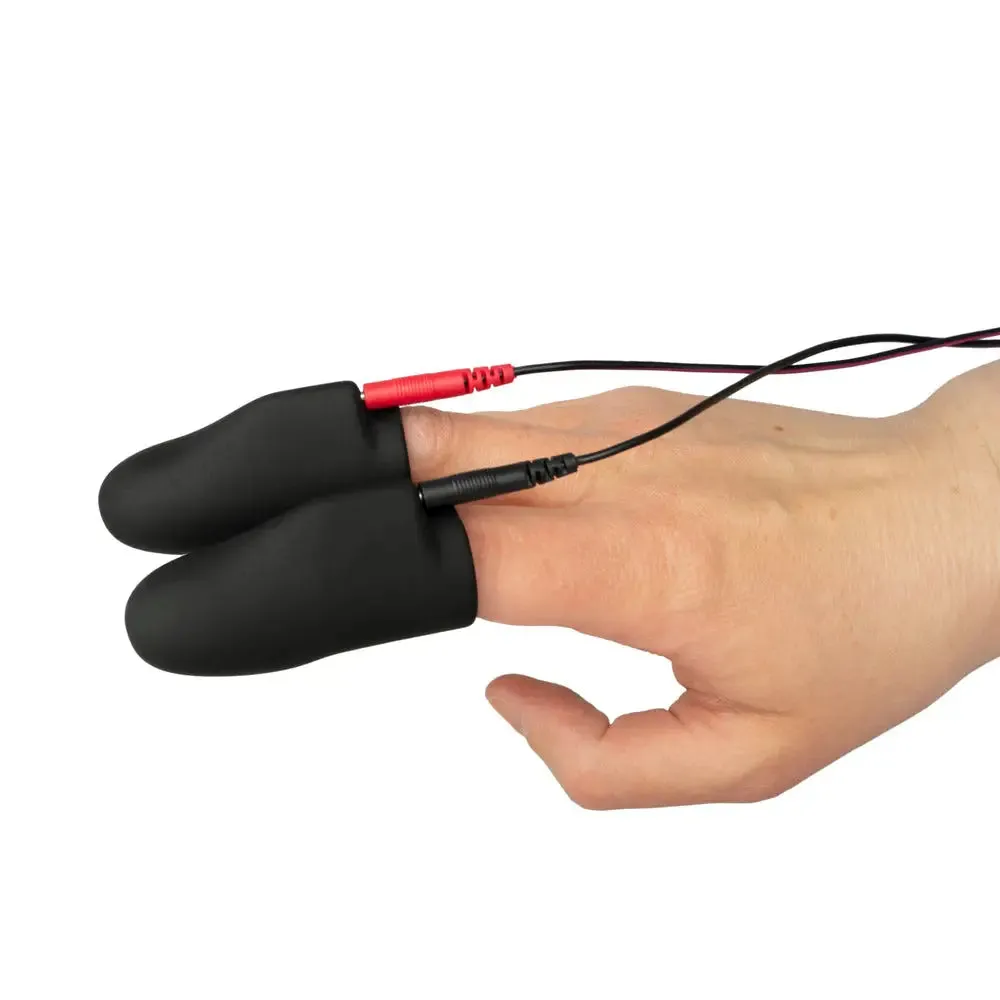 Electrastim Silicone Black Electro Finger Sleeves with E-stim Sensations