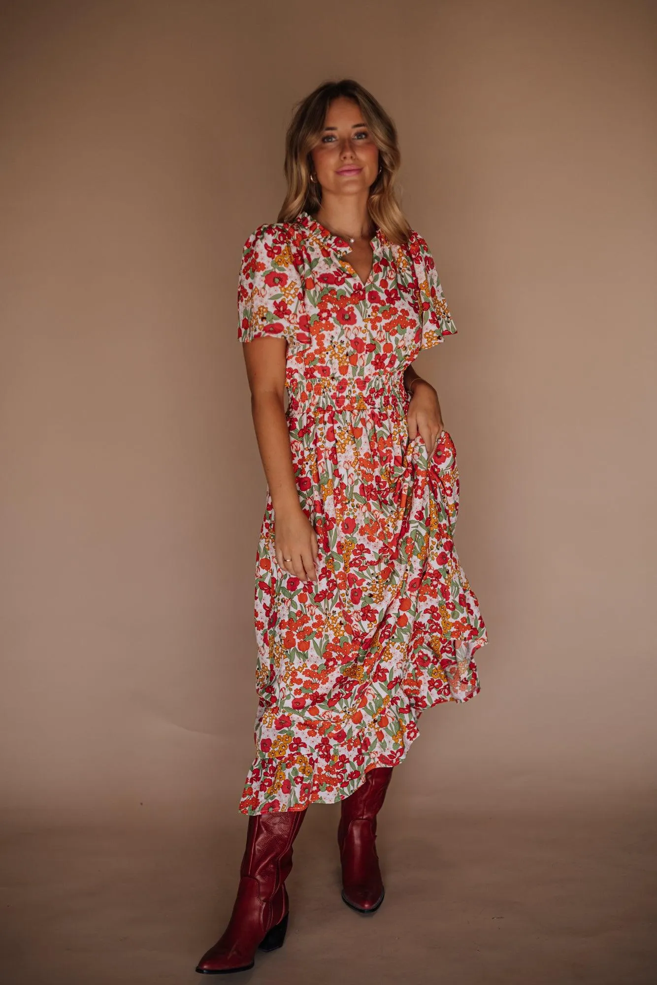 Gabby Maxi Dress in Red - Coming Soon