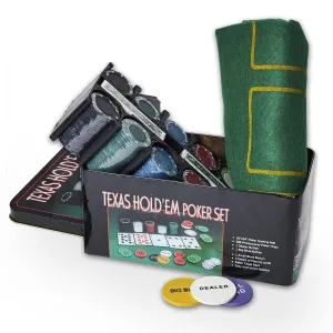 Kicko Texas HoldEm Poker Set - All-in-One Indoor and Outdoor Gambling Board Game