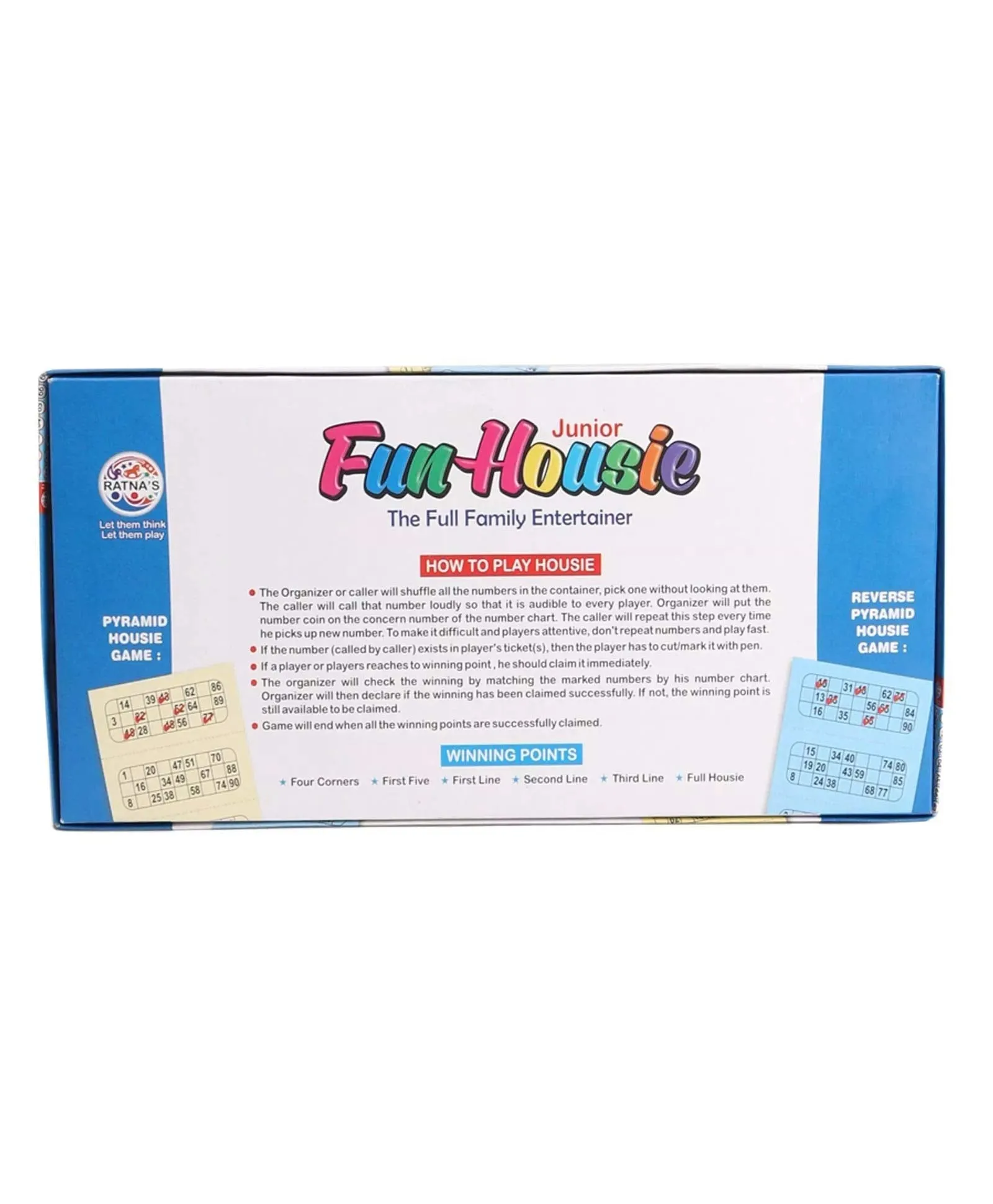 Ratna's Plastic Family Game Fun Housie Small with 120 Tickets Board Game, Multicolour, Fixing Checking Board, 90 Coins, and Tickets