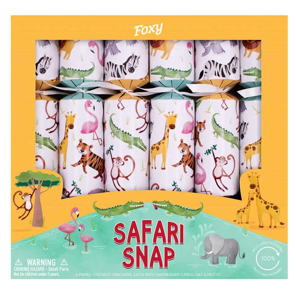 Safari Snap FSC Christmas Crackers & Game Box of 6