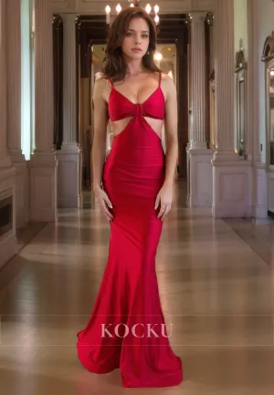 Sexy & Morden Spaghetti Straps V-Neck Mermaid Backless Evening Party Prom Dress