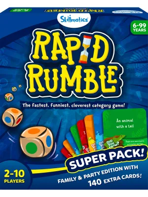 Skillmatics Board Game - Rapid Rumble Super Pack, Family & Party Edition with 140 Extra Cards, Educational Toys, Gifts for Kids, Teens & Adults