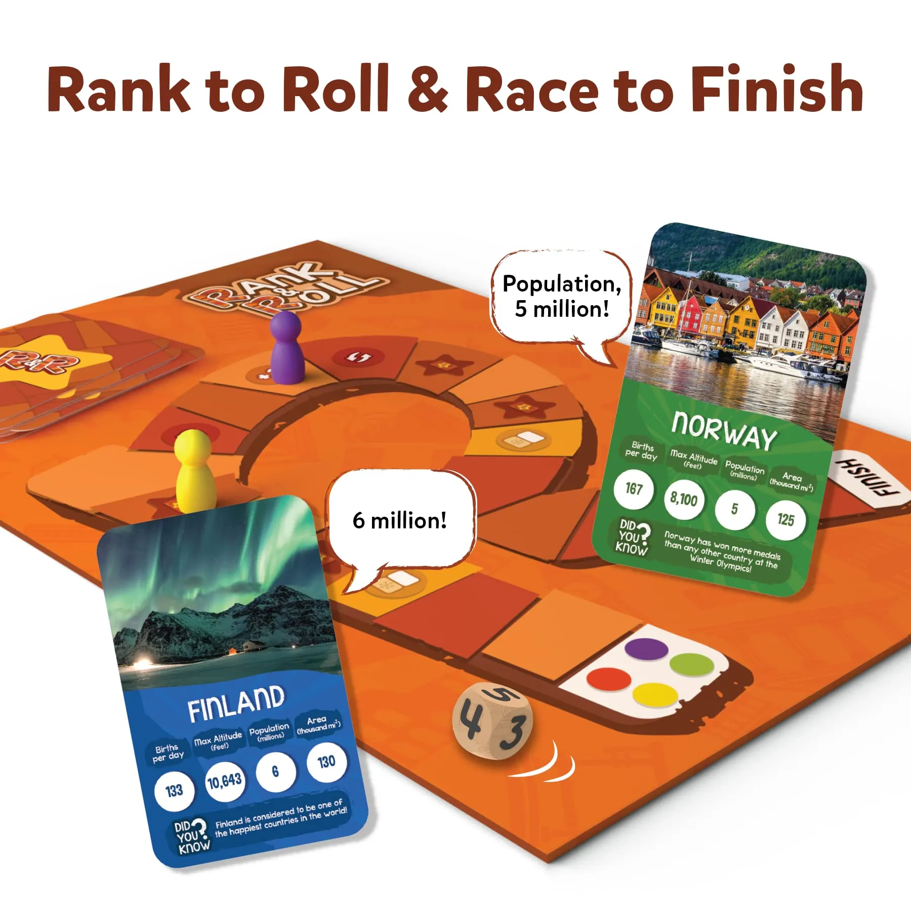 Skillmatics Trump Card & Board Game - Rank & Roll Countries of The World, Memory Strategy Game, Games for Kids, Teens & Adults