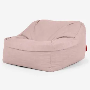 Sloucher Bean Bag Chair - Linen Look Rose