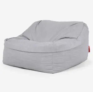 Sloucher Bean Bag Chair - Linen Look Silver