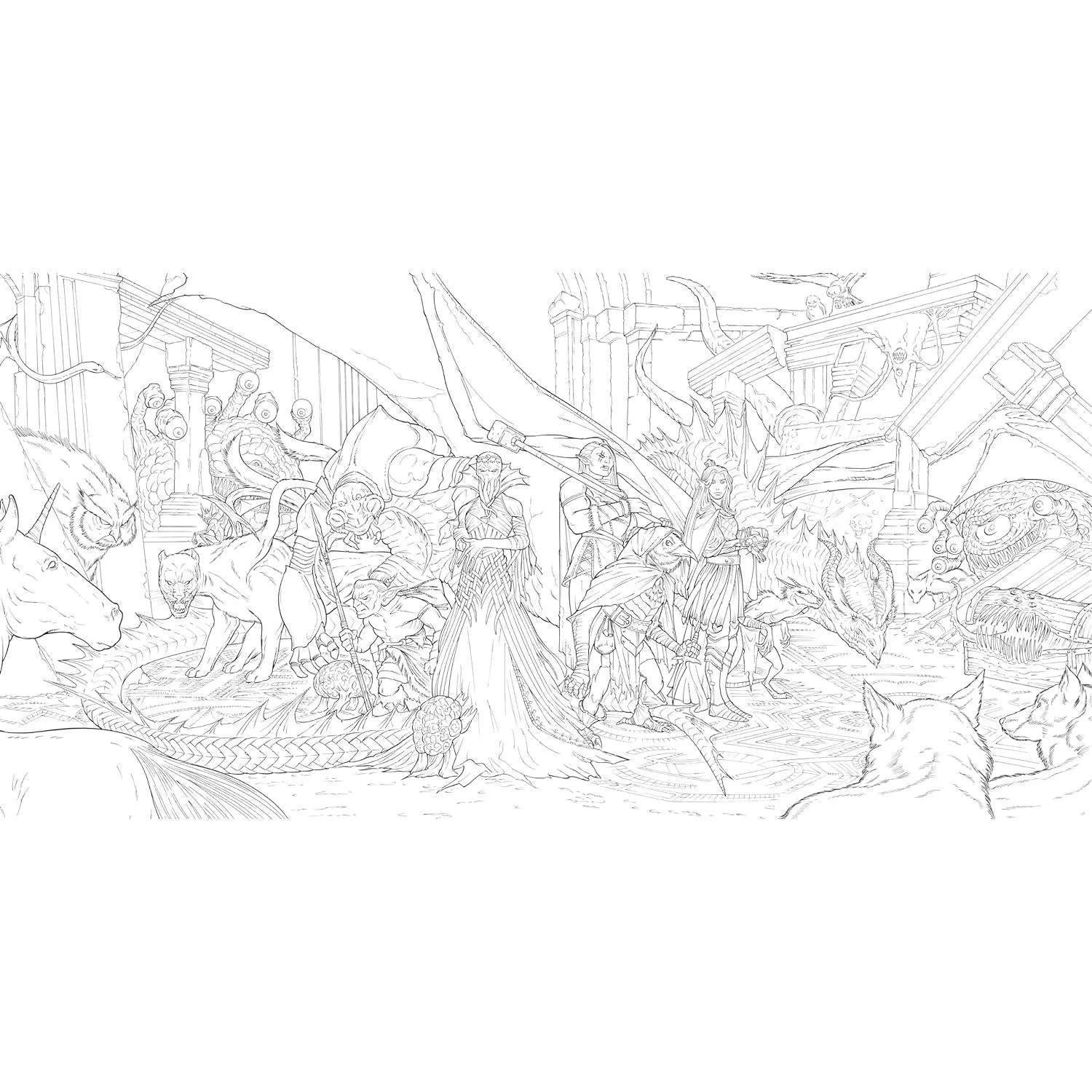 The Dungeons & Dragons Coloring Book: 80 Adventurous Line Drawings