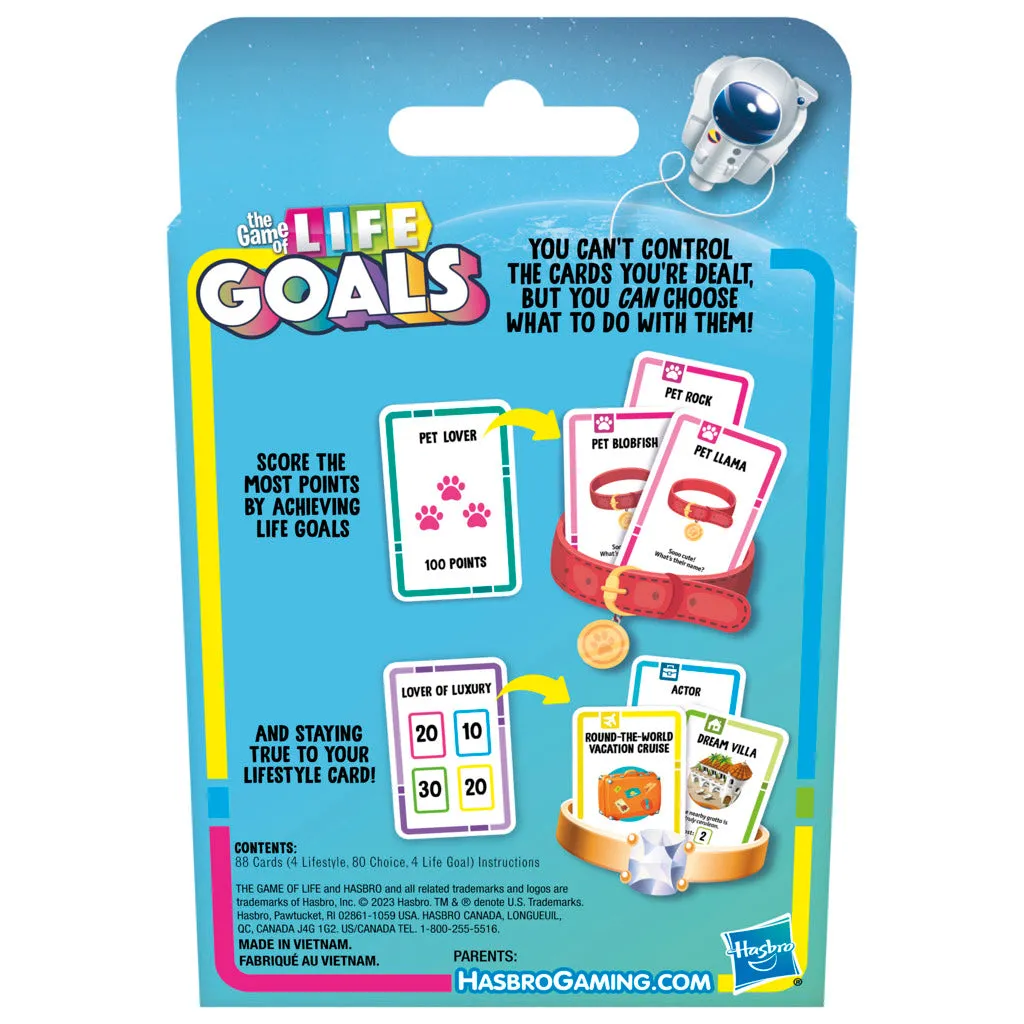 The Game Of Life Goals Card Game