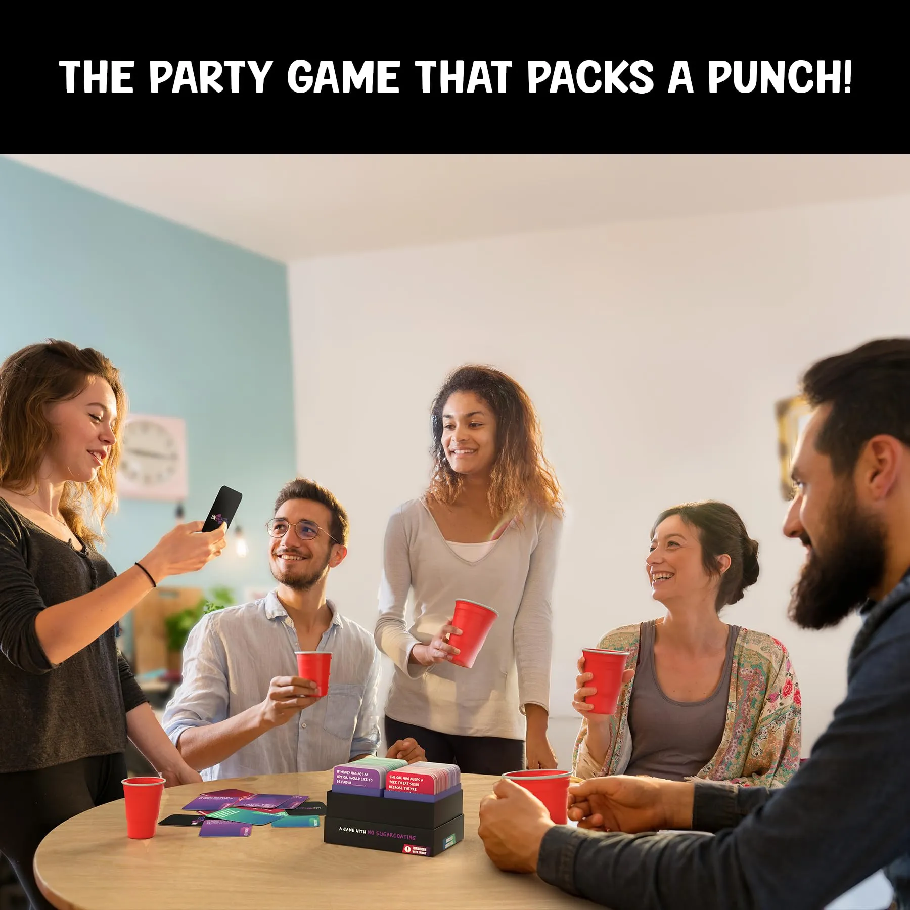 Uncoated Party Game for Adults Ages 21  - Hilarious, Social & Interactive Card Game for Game Night, Pre Games, Parties, & Gatherings, 4  Players, 450  Cards, Unfiltered Fun & No Sugarcoating