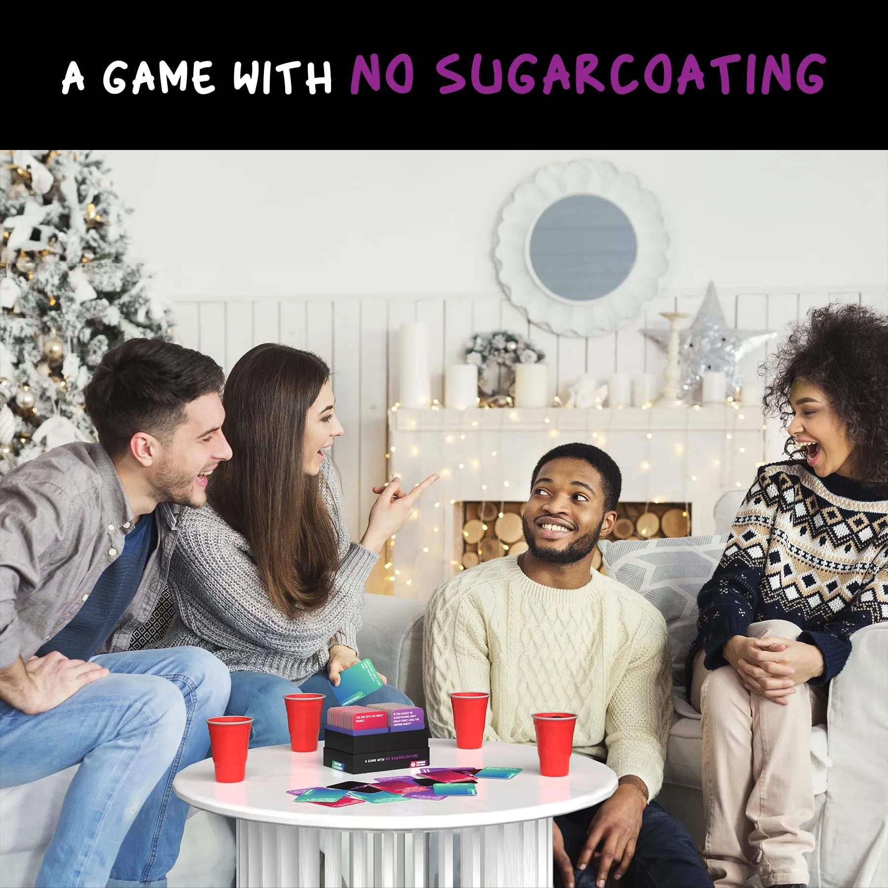 Uncoated Party Game for Adults Ages 21  - Hilarious, Social & Interactive Card Game for Game Night, Pre Games, Parties, & Gatherings, 4  Players, 450  Cards, Unfiltered Fun & No Sugarcoating